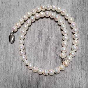 New Japan Aurora Mirror-Finish Artificial Akoya Pearl Necklace – 8mm, Heavenly